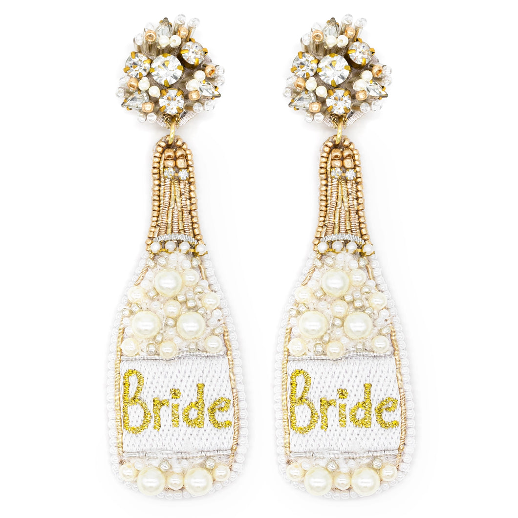 Allie Beads Bridal Champagne Earrings