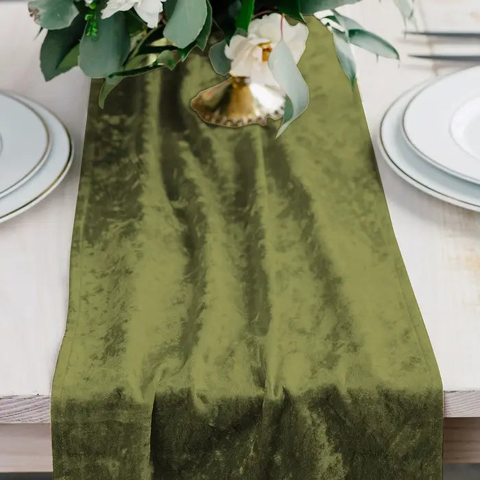 Velvet Table Runner- Emerald Green