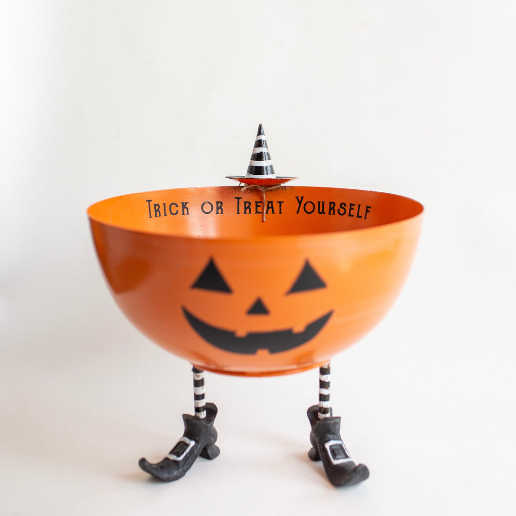 Tin Pumpkin Candy Bowl