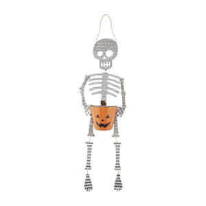 Tin Skeleton Candy Bucket Hanger