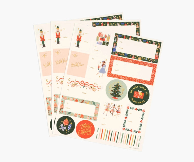 Pack of 3 Nutcracker Stickers & Labels