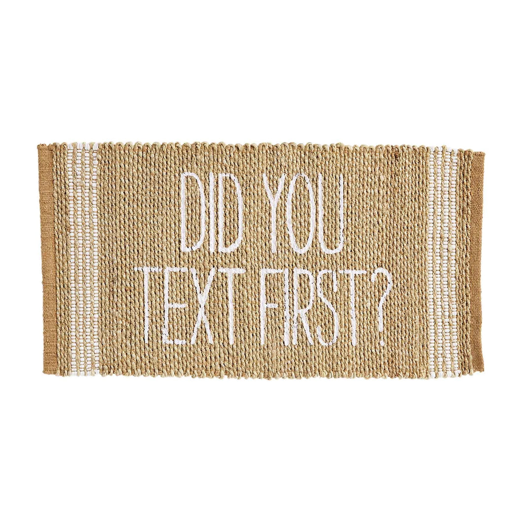 Text Jute Stripe Doormat